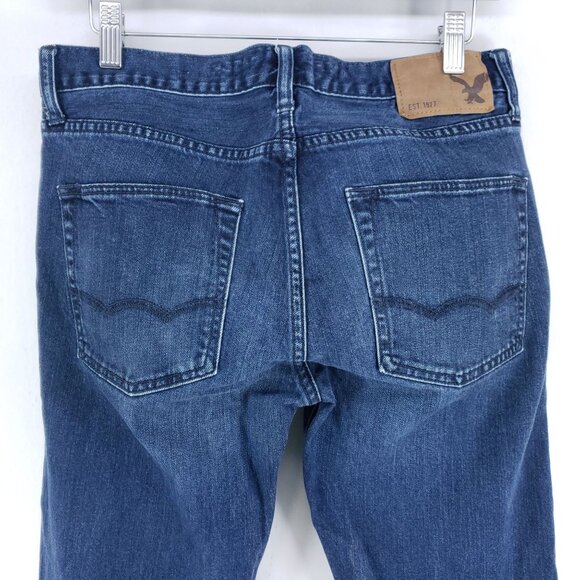 American Eagle Slim Straight Jeans Men's Size 30x34 Stretch - Picture 4 of 7